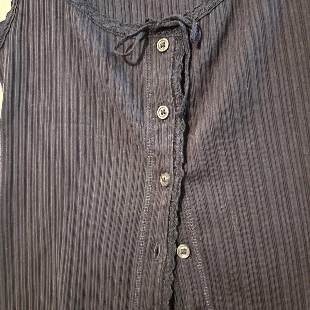 Aerie Navy Blue Sleeveless Button-Up Top NWT